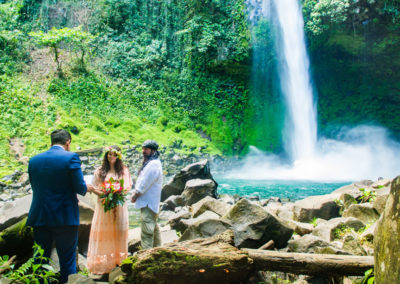 Fortuna waterfall wedding ceremony