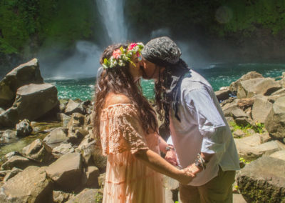 Fortuna waterfall wedding ceremony